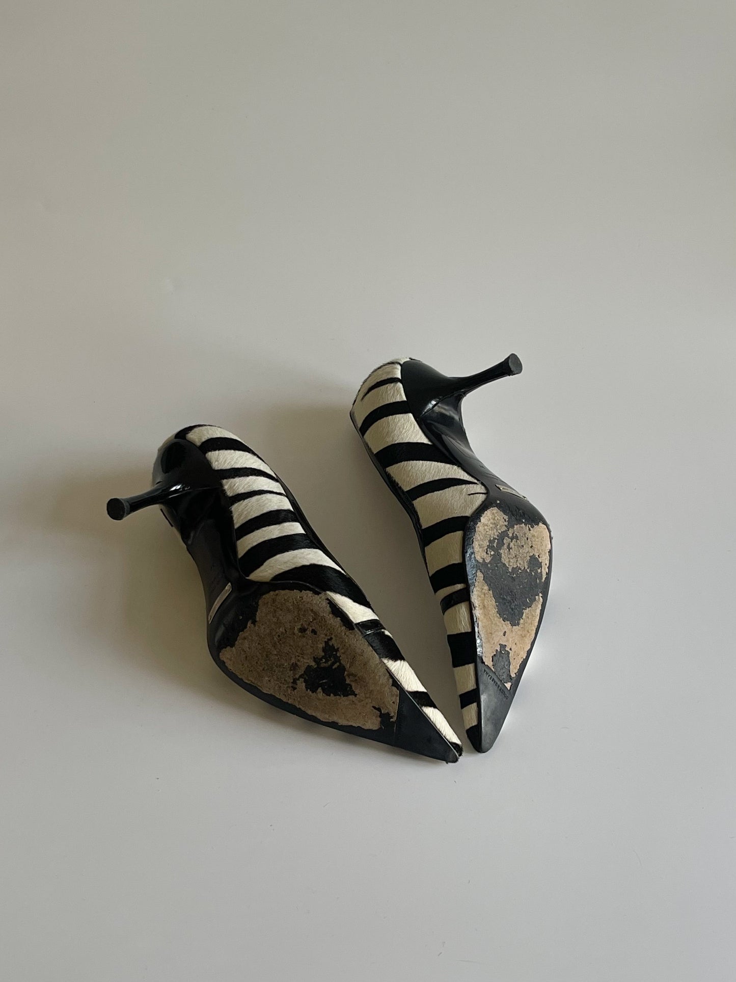 D&G Pony Hair Zebra Print Pumps, 37