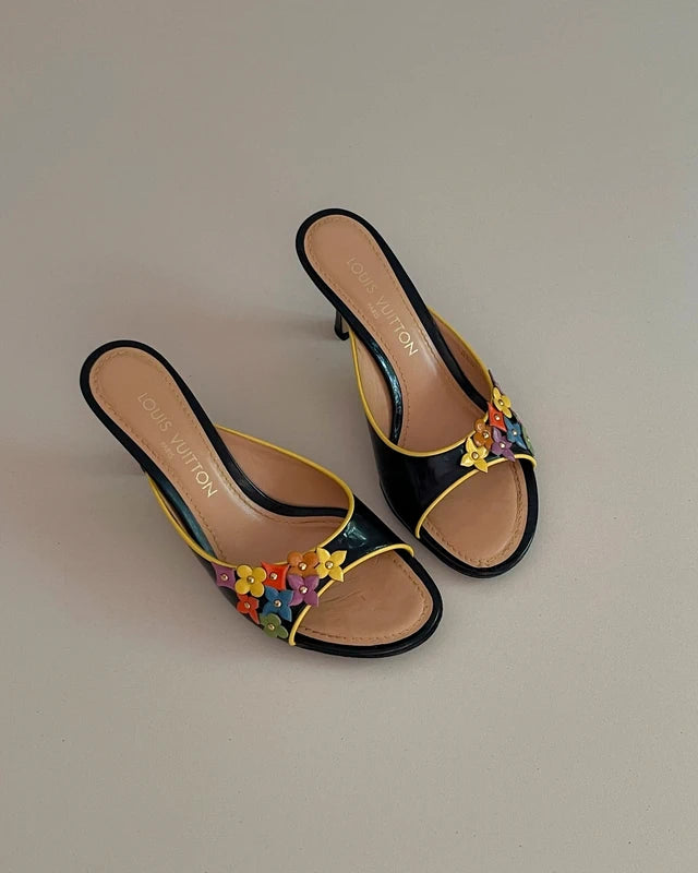 Louis Vuitton Patent Floral Mule, 36,5 (rare)