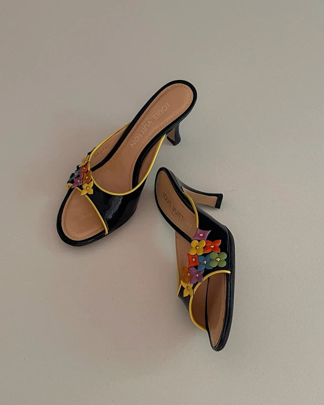 Louis Vuitton Patent Floral Mule, 36,5 (rare)