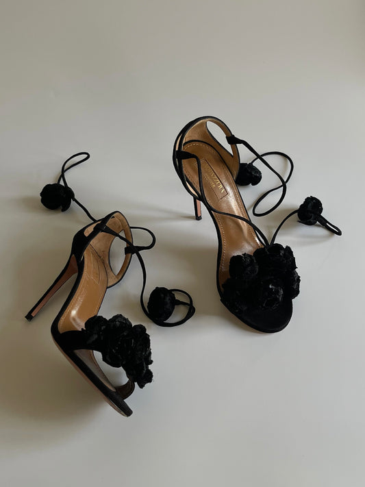 Aquazzura Wild Flower Sandals, 36
